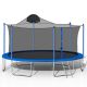 Miscool Anky 14 ft. Blue Metal Trampolines with Basketball Hoop, Ladder and Safety Enclosure Net TLHD102056