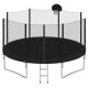 Sudzendf 14 ft. Black Trampoline for Kids with Safety Enclosure Net, Basketball Hoop and Ladder TOUTD2576