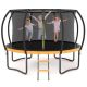 Sudzendf 12 ft. Black and Orange Outdoor Big Trampoline with Inner Safety Enclosure Net, Ladder, PVC Spring Cover Padding 2846W9567