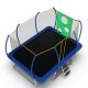 Boosicavelly 8 ft. x 14 ft. Blue Galvanized Anti-Rust Outdoor Rectangle Coating Trampoline with Enclosure with Ladder and Shoe Bag BOMERTP34-BL
