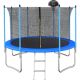 Tenleaf 10 ft. Outdoor Round Blue Trampoline with Basketball Hoop FCBF12-366