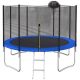Tenleaf 10 ft. Outdoor Round Blue Trampoline with Basketball Hoop FCBF12-367