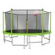 15 ft. Outdoor Trampoline with Basketball Hoop, Safety Enclosure Poles, Enclosure Net Mat, Ladder, for Kids Adults Green LM-W1163S00035