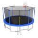 16 ft. Outdoor Trampoline with Balance Bar, Basketball Hoop, Ball, Enclosure Net and Ladder for Kids and Adults, Green LM-W1163S00032
