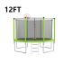 12 ft. Outdoor Trampoline with Basketball Hoop & Ball, Enclosure Net, Ladder for Kids & Adults for Back Yard, Green LM-W1163109699