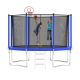 Outdoor 12 ft. Metal Trampoline with Basketball Board and Ball and Enclosure Net for Yard Outdoor Blue JX-K1163139544