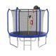 Boosicavelly 10 ft. Blue Galvanized Anti-Rust Outdoor Round Trampoline with Basketball Hoop and Enclosure Net BOMERTP54-BL
