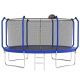 Tenleaf 14 ft. Outdoor Round Blue Trampoline with Safety Enclosure Net, Basketball Hoop FCBF12-636