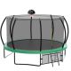12 ft. Outdoor Recreational Trampoline with Basketball Hoop Enclosure Net Ladder for Kids Adults for Garden, Green LM-ZEG118