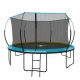 14 ft. Outdoor Recreational Trampoline with Enclosure Net Ladder for Kids Adults for Garden, Blue LM-ZEG122