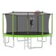 Sudzendf 14 ft. Outdoor Trampoline with Safety Enclosure Net, Green KIKIO204434