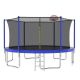 14 ft. for Kids Children with Safety Enclosure Net Outdoor Backyards Large Recreational Trampoline, Blue LM-ZEG191