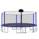 Sudzendf 16 ft. Trampoline with with Soccer Goal Basketball Hoop pump and Ladder, Blue KIKIO204517