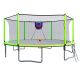 Tenleaf 15 ft. Outdoor Round Green Trampoline with Basketball Hoop Inflator and Ladder, 6-Piece Extra Safety Net Pole Sleeves FCBF13-701
