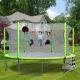 16FT Trampoline with Basketball Hoop, Soccer Goal, Pump, and Ladder-Green, Inner Safety Enclosure, ASTM & CPC Certified XB-J11122