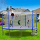 16FT Trampoline with Basketball Hoop, Soccer Goal, Pump, and Ladder-Blue, Inner Safety Enclosure, ASTM & CPC Certified XB-J11123