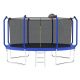 SUNRINX 14 ft. Outdoor Reinforced Trampoline with Enclosure Net and Basketball Hoop LBC-116360BL