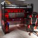 X Rocker - BattleBunk Gaming Bunk Bed w/ Desk - Black