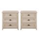 Walker Edison 2-Piece Farmhouse Framed-Drawer Nightstand Set - White Oak