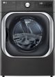 LG - 9.0 Cu. Ft. Stackable Smart Gas Dryer w/ Steam and Built-In Intelligence - Black steel