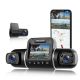 Rexing - V2 Pro 1080p 3-Channel AI Car Dash Cam w/ Wi-Fi Built-in GPS and Adhesive Mount - Black