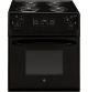 GE - 3.0 Cu. Ft. Self-Cleaning Drop-In Electric Range - Black on black