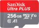 SanDisk - Ultra PLUS 256GB microSDXC UHS-I Memory Card SDSQUBL-256G-AN6IA