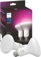 Philips - Hue White and Color Ambiance BR30 Bluetooth 85W Smart LED Bulb (2-pack)