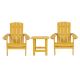 Flash Furniture - Charlestown Outdoor Rectangle Cottage Resin 3 Piece Patio Set - Yellow
