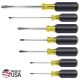 Klein Tools Screwdriver Set, Slotted and Phillips with Non-Slip Cushion-Grip Handles and Tip-Ident, 7-Piece 85076