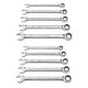 GEARWRENCH SAE/Metric 72-Tooth Combination Ratcheting Wrench Tool Set (10-Piece) 9418