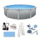 Blue Wave Martinique 24 ft. Round x 52 in. Deep Metal Wall Above Ground Pool Package with 7 in. Top Rail NB3115