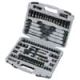 Stanley 1/4 in. & 3/8 in. Drive Black Chrome Laser Etched SAE & Metric Mechanics Tool Set (99-Piece) 92-839