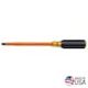 Klein Tools 3/8 in. Insulated Cabinet-Tip Flat Head Screwdriver with 8 in. Round Shank- Cushion Grip Handle 602-8-INS