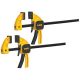 DEWALT 6 in. 100 lbs. Trigger Clamp Set (2 Piece) with 2.43 in Throat Depth DWHT83149