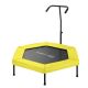 Upper Bounce Machrus Upper Bounce 50 in. Hexagonal Fitness MiniTrampoline with TShaped Adjustable Hand Rail and Bungee Cord System UBG-HX50-YL