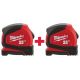 Milwaukee 25 ft. Compact Tape Measure (2-Pack) 48-22-6625-48-22-6625