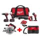 Milwaukee M18 18V Lithium-Ion Cordless Combo Kit (4-Tool) with M18 6-1/2 in. Circular Saw and 2 Gal. Wet/Dry Vacuum 2696-24-2630-20-0880-20