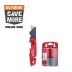 Milwaukee FASTBACK Folding Utility Knives with Blade Storage and 50-Pack General Purpose Utility Blade Set 48-22-1504