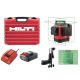 Hilti PM 30-MG 12-Volt Multi-Green Line Laser 131 ft. with Bracket, Target Plate, Battery, Charger and Case 3622326