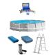 Intex 15 ft. Round 3.5 ft. D Metal Frame Above Ground Pool with Taylor Pool Water Test Kit 26723EH + K2006
