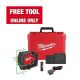 Milwaukee Green 100 ft. Cross Line and Plumb Points Rechargeable Laser Level with REDLITHIUM Lithium-Ion USB Battery and Charger 3522-21