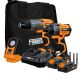 Freeman 20 Volt Cordless Hammer Drill, Impact Driver, and LED Light Kit with 2 Ah Lithium-Ion Batteries, Quick Charger, and Bag PECCKT