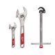 Milwaukee 6 in. and 10 in. Adjustable Wrench with 1.25 in. Basin Wrench (3-Piece) 48-22-7400-48-22-7001