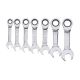 DEWALT Stubby Ratcheting Metric Combination Wrench Set (7-Piece) DWMT19261