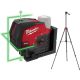 Milwaukee M12 12-Volt Lithium-Ion Cordless Green 125 ft. Cross Line & Plumb Points Laser Level (Tool-Only) with Adjustable Tripod 3622-20-48-35-1411