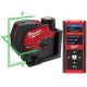 Milwaukee M12 12-Volt Lithium-Ion Cordless Green 125 ft. Cross Line and Plumb Points Laser Level Kit with Laser Distance Meter 3622-21-48-22-9802