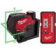 Milwaukee M12 12-Volt Lithium-Ion Cordless Green 125 ft. Cross Line and Plumb Points Laser Level Kit with Laser Detector 3622-21-48-35-1211