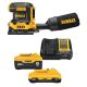 DEWALT 20V MAX XR Cordless Brushless 1/4 Sheet Variable Speed Sander with 20V 6.0Ah and 4.0Ah Batteries, Charger & Kit Bag DCW200BWCB2460C