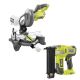 RYOBI ONE+ 18V Cordless 2-Tool Combo Kit with 7-1/4 in. Compound Miter Saw and AirStrike 18-Gauge Brad Nailer (Tools Only) P553-P321